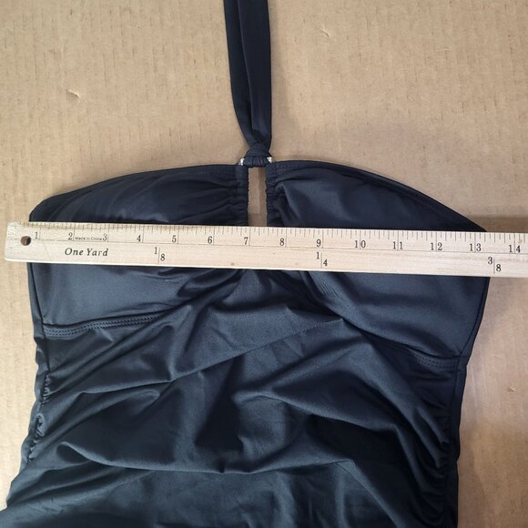 Lauren Ralph Lauren Womens SZ 10 Black One Piece Swimsuit Tie Back Halter - Picture 9 of 11